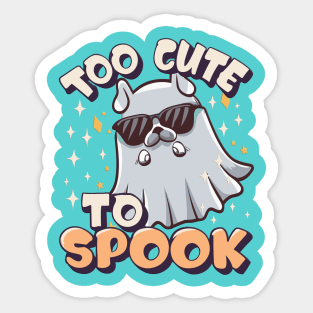 Too Cute To Spook Little Halloween Dog Ghost Sticker